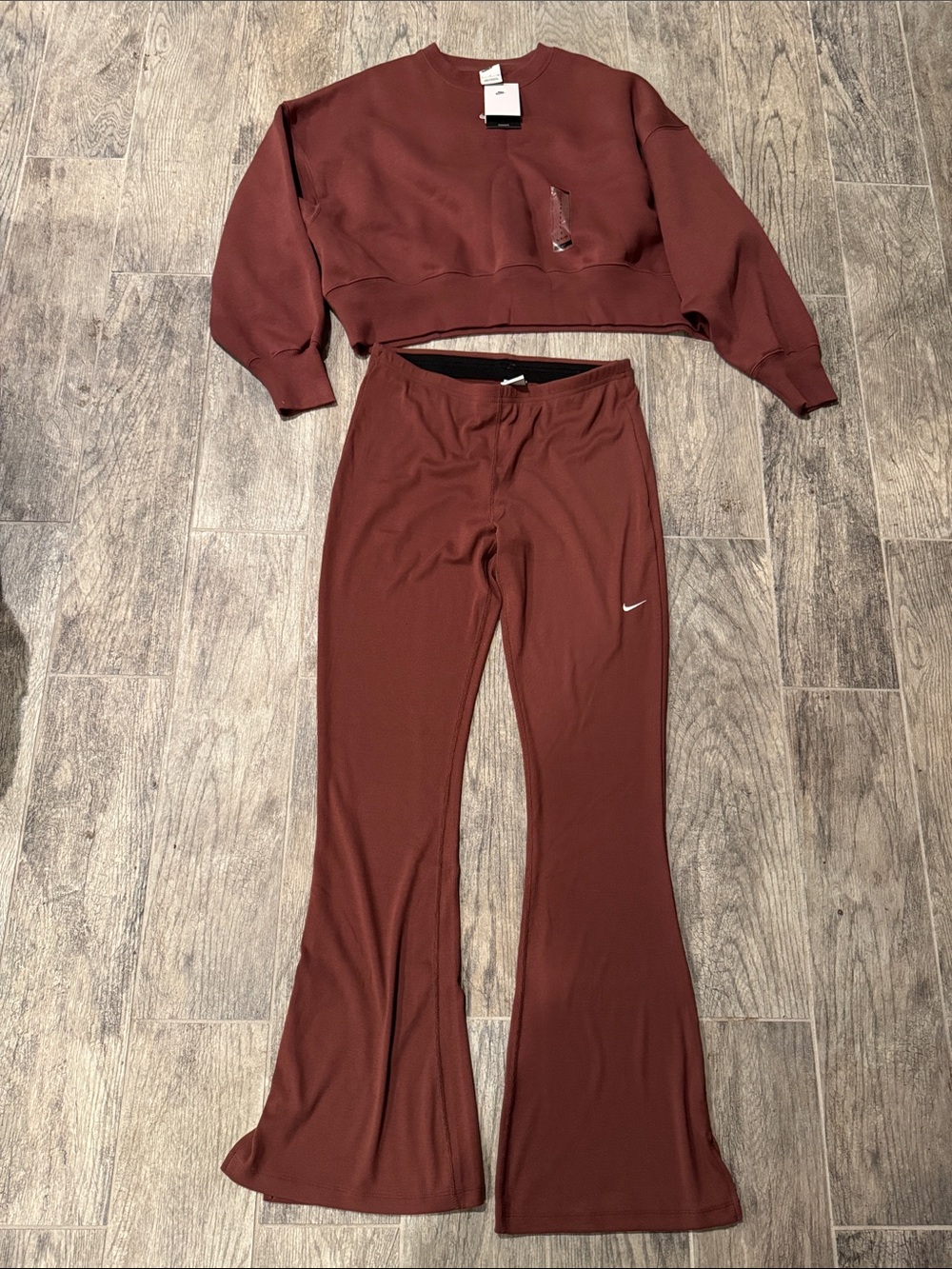 Nike Women's Rust Brown Flare Leg Pants